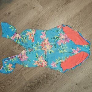 Tommy Bahama Floral Blue One-Piece Swimsuit
